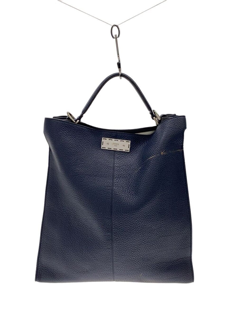Fendi Peekaboo Tote Bag Leather Navy Blue